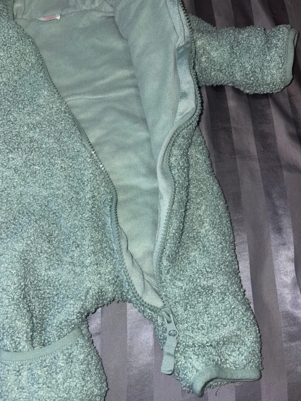 Cozy Mint Green Teddy One-Piece with Hood